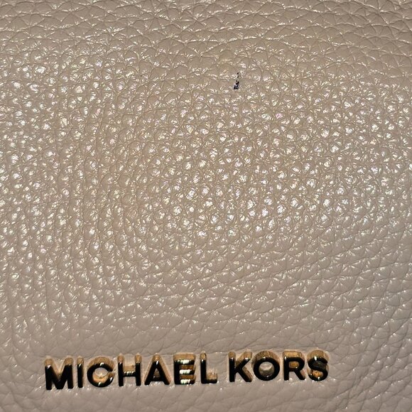 Michael Kors Susie Blush Pink Pebble Grain Leather Drawstring Flap Backpack - Picture 11 of 15